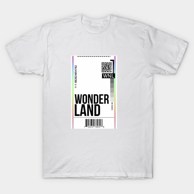 Wonderland ticket T-Shirt by Qwerty